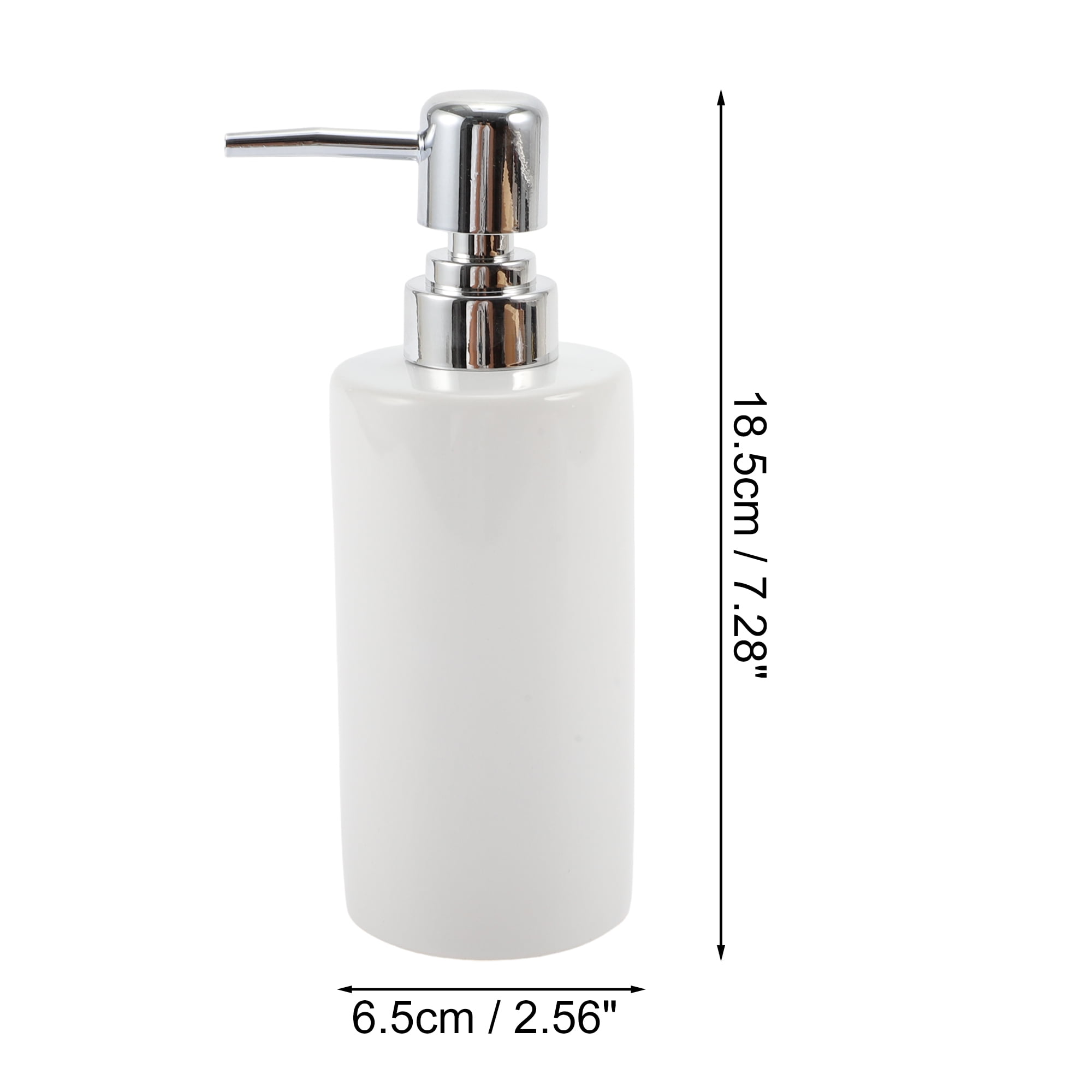 Unique Bargains 1 Pc Simple Cylindrical Soap Pump Dispenser for Bathroom Hotel 300ml Glossy White