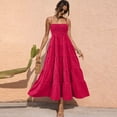 thumbnail image 6 of CIENVNSTG Women's Spaghetti Strap Maxi Dress Summer Sleeveless Dress Casual Boho Tube Top Backless Flowy Long Dresses Hot Pink XL, 6 of 6