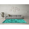 thumbnail image 3 of Ahgly Company Indoor Rectangle Abstract Turquoise Blue Modern Area Rugs, 3' x 5', 3 of 4