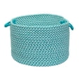 thumbnail image 1 of Outdoor Houndstooth Tweed- Turquoise 14''x10'' Utility Basket, 1 of 2