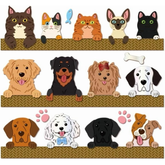 Cat Dog Cutting Dies Bones and Claws Die Cuts Cute Animal Cutting Embossing Templates for Scrapbooking Crafts Paper Cards Making gray