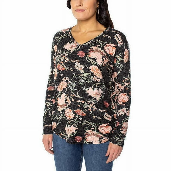 Well Worn Ladies' V-Neck Top Size: S, Color: Multi (Vintage Floral)