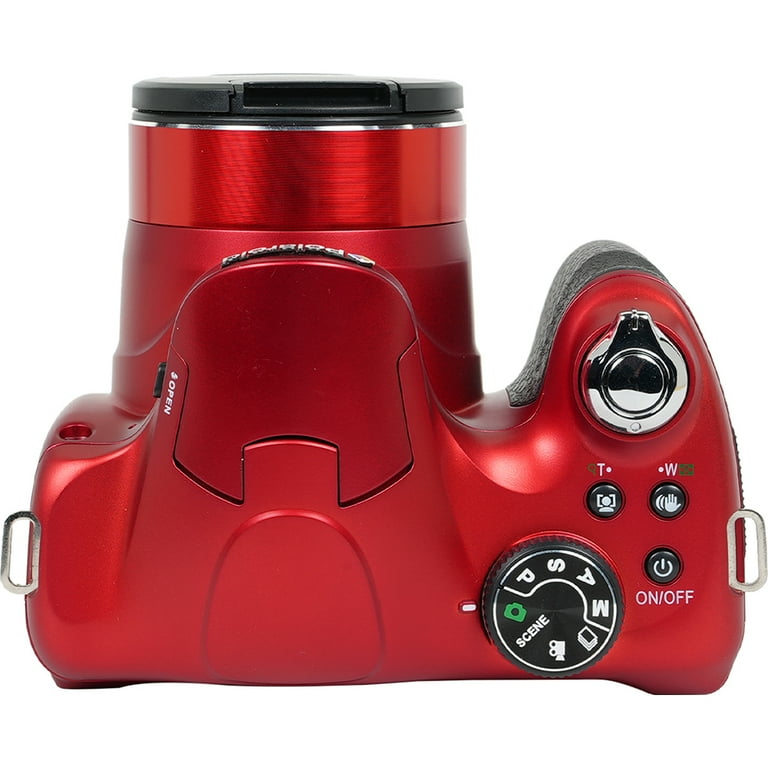 Open Box Polaroid iE6035 18MP 60x Optical Zoom Digital Camera, Red