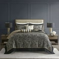 thumbnail image 3 of Madison Park Aubrey 5-Piece Cotton Reversible Jacquard Bedspread Set in Black, 3 of 5