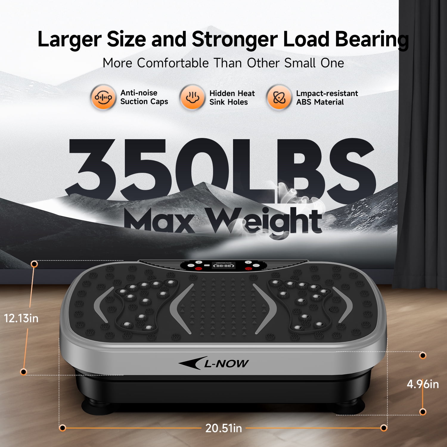Lnow Vibration Plate Exercise Machine, Full Body Workout Machine for Weight Loss, Vibration Platform w/ 2 Resistance Bands 350lbs, Christmas Gifts