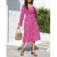 thumbnail image 5 of Women's Spring Dress, Long Sleeve Mini Tunic Casual V Neck Wedding Guest Dresses, 5 of 9