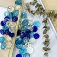 thumbnail image 6 of Glass Beads for Vases Topboutique Mixed Blue Decorative Gems Flat Glass Marbles Aquarium Decor Rocks Floral Stones for Vase Filler Flower Candle Crafts Centerpieces Wedding Decoration 0.66lb/300g, 6 of 7