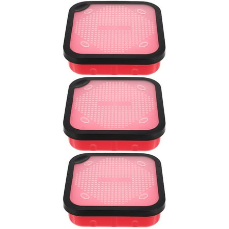 3 Pack Fishing Accessories Bait Supply Boxes Holder Tackle Red