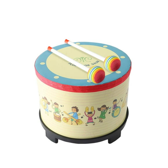 Floor Tom Drum 8 Pouces Collecte Club Carnaval Instrument de Percussion Coloré avec 2 Maillets Tambour de Musique pour Enfant Cadeau d'Anniversaire Spécial de Noël (8 Pouces)