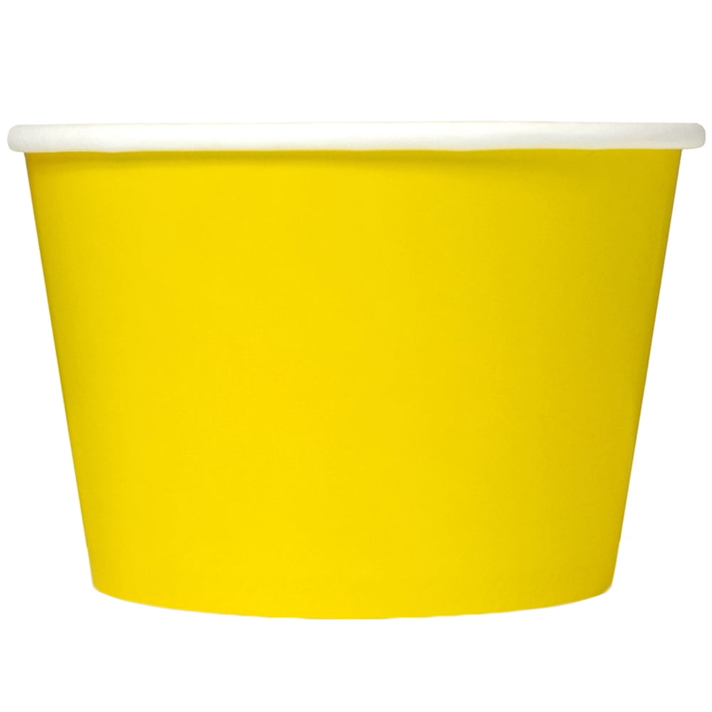 8 oz Yellow Paper Ice Cream Cups 1,000 Count
