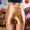 thumbnail image 6 of HXWCHs Glam Satin High Waist Fit Shorts for Nightlife with Sleek Shine and Elegant Finish XXL Rose Gold, 6 of 7