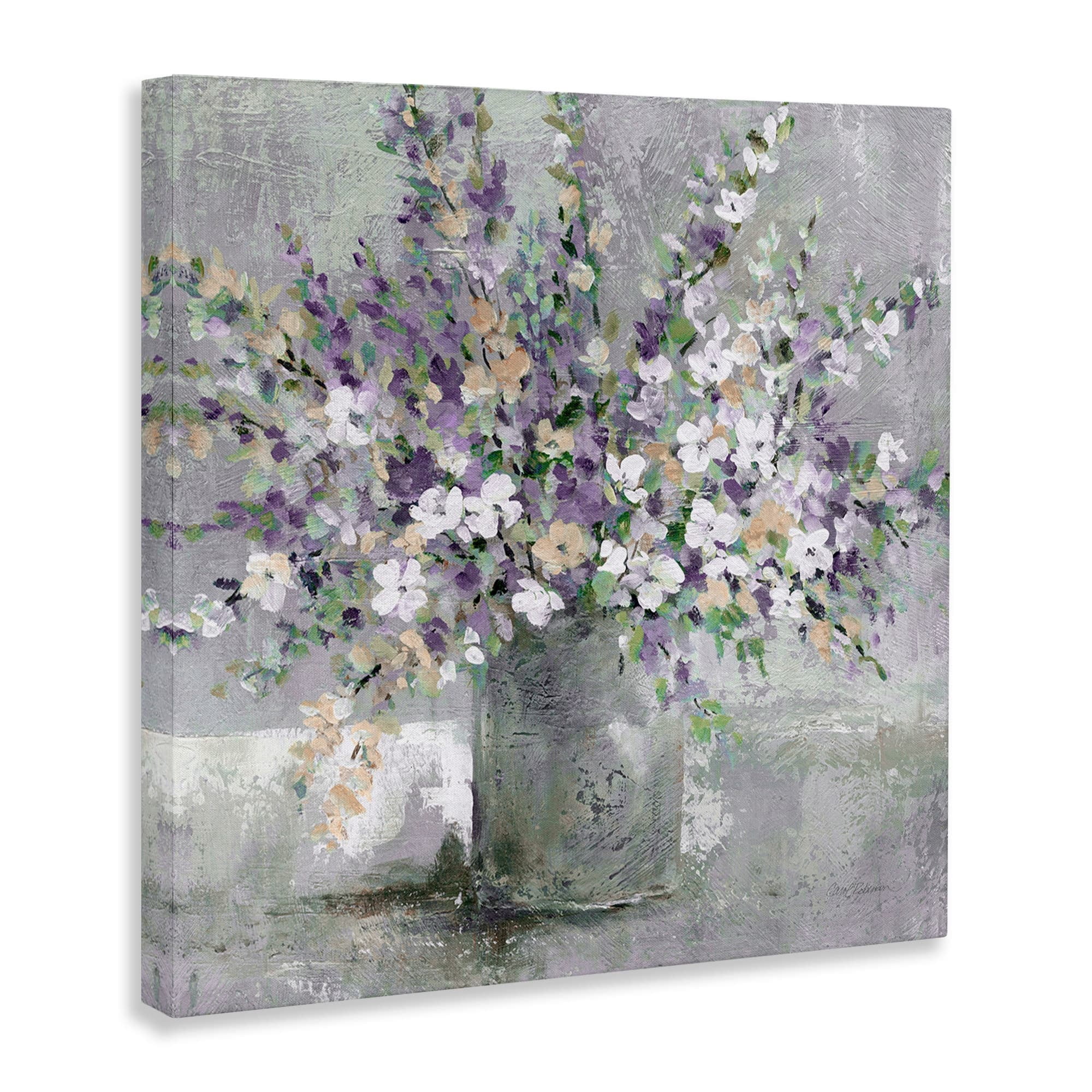 Stupell Industries Blossoming Aster Flower Bouquet Soft Purple Bouquet Painting, 36 x 36, Design by Carol Robinson
