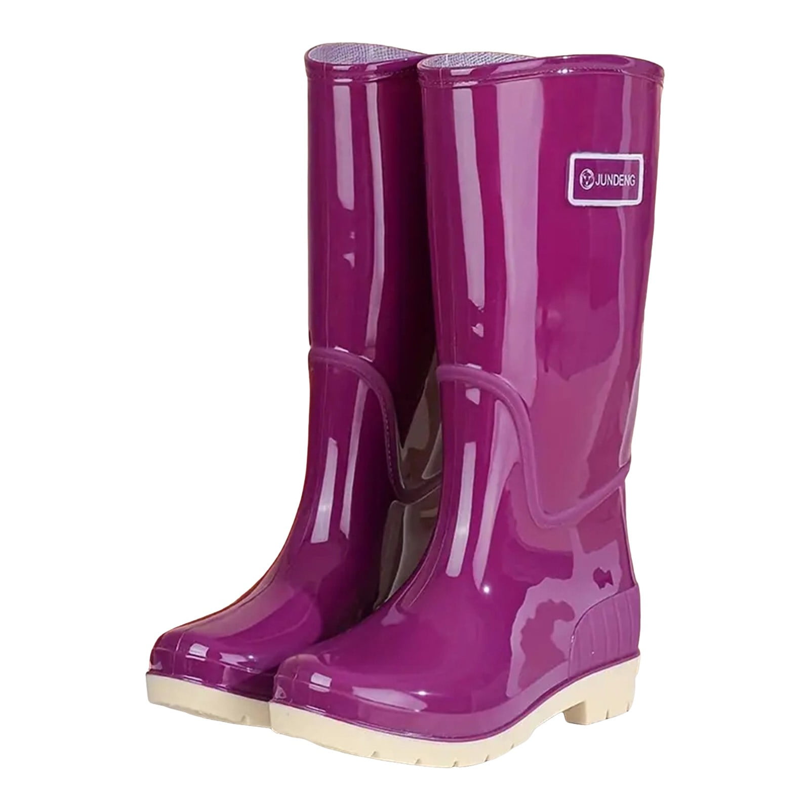 Oyedens Knee High Rain Boots for Women Rubber Waterproof Anti-Slipping Knee Length Tall Rainboots