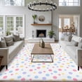 thumbnail image 3 of Polka Dots Area Rugs 5x7 ft Blue Pink Yellow Point White Background Modern Art Washable Rug Non Slip Indoor Carpet Absorbent Floor Mat for Living Room Bedroom Dining Room, 3 of 9