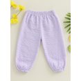 thumbnail image 4 of BemeyourBBs Kids Girls Boys Jogger Pants Loose Plaid Print Elastic Waist Trousers, 4 of 9