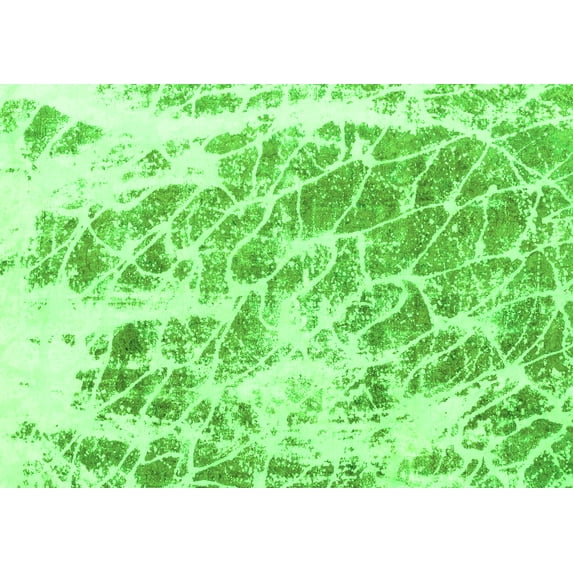 Ahgly Company Indoor Rectangle Abstract Green Modern Area Rugs, 7' x 9'