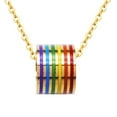 thumbnail image 1 of Collar con colgante de arcoíris de acero inoxidable con el orgullo gay y lésbico LGBT Oro, 1 of 9