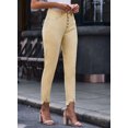 thumbnail image 3 of HOTAPEI Womens Skinny Jeans High Rise Skinny Jeans Button Fly Raw Hem Jeans Skinny Ankle Jeans Butt Lifting Jeans, 3 of 5