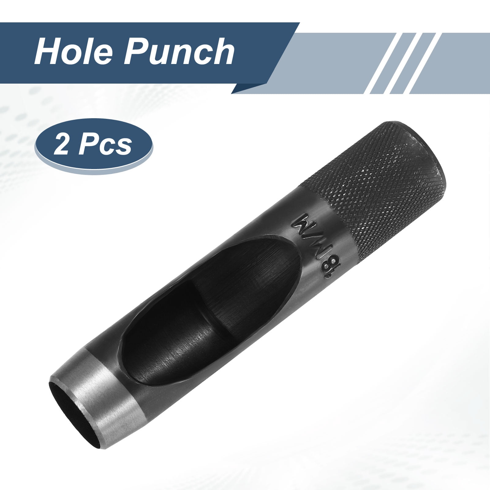 Uxcell 2pcs Leather Hole Punch 18mm Hollow Round Hole Puncher Cutter Carbon Steel Tool for Watch Cloth Belt Gaskets DIY Leather Craft Repair, Black