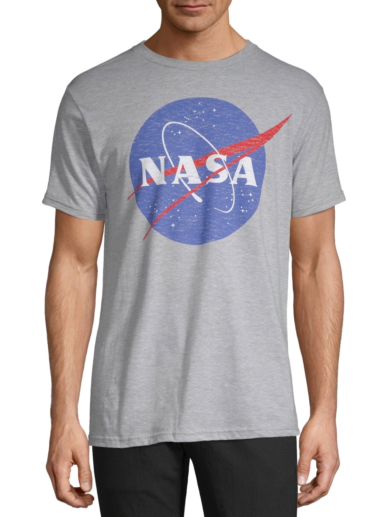 NASA DISTRESSED LOGO Licensed Adult Heather T-Shirt All Sizes 