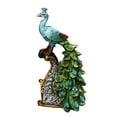 thumbnail image 2 of Estatua de pavo real, escultura de animal de resina, figura decorativa, adorno de escritorio para Bien, 2 of 9