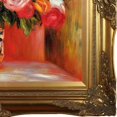thumbnail image 3 of La Pastiche Pierre-Auguste Renoir 'Roses in a Vase, 1914' Hand Painted Framed Oil Reproduction on Canvas, 3 of 5