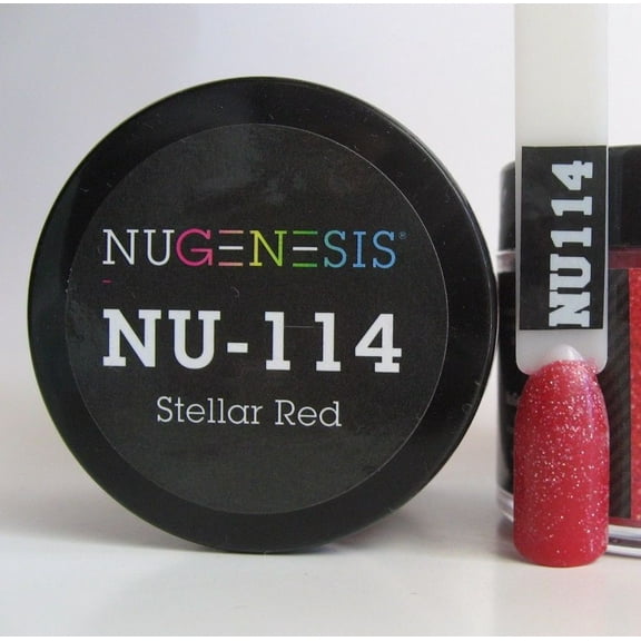 NUGENESIS Nail Color Dip Dipping Powder 1oz/jar - NU114 Stellar Red