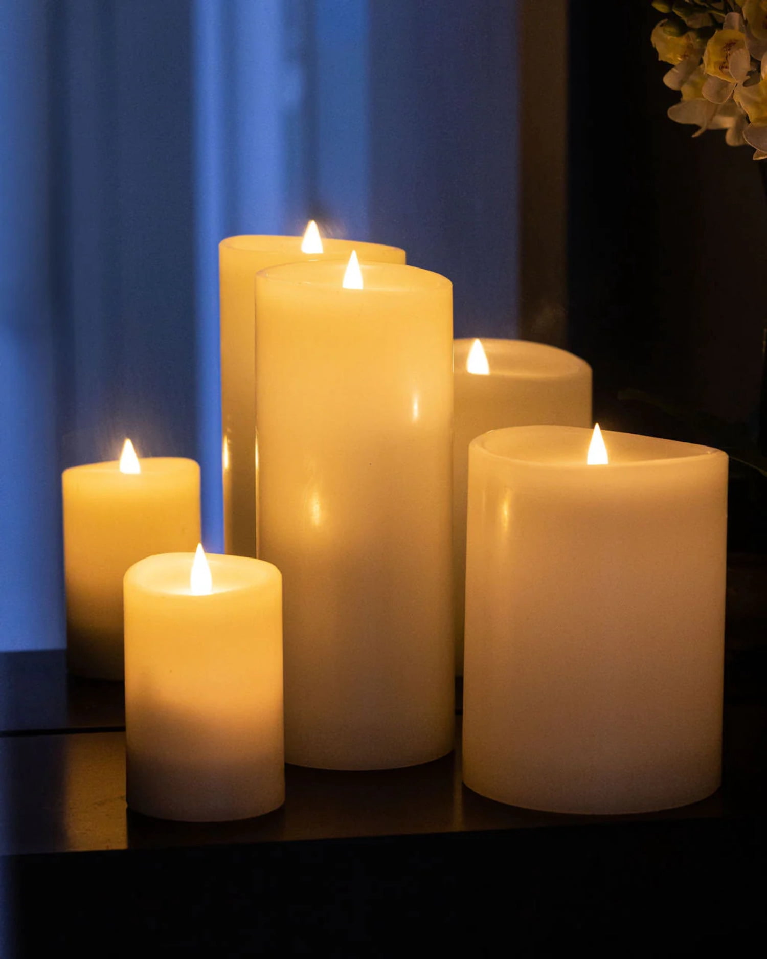 Seasonal LLC 3" x 7" Paraffin Realistic Adjustable Brightness LED Gold Flameless Pillar Candle
