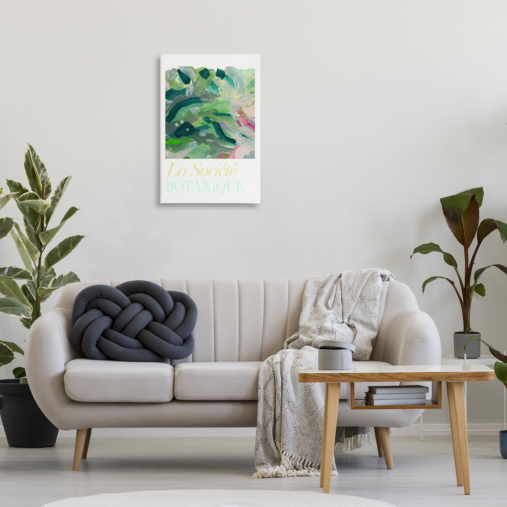 Stupell Industries French Leaves Abstraction Plants & Flowers Painting Wrapped Canvas Art Print Wall Art, 20 x 30