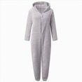 thumbnail image 4 of Towmus Girls Fleece Hooded Onesie Pajamas LinedOne Piece Fuzzy Sleepwear Zip Up Jumpsuits Winter Warm Lounge Outfits with Pockets, 4 of 4
