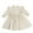 Beige, variant on BULLPIANO Girl's Solid Color Dress Ruffle Trim Long Sleeve Round Neck Flared Dress Casual Beach Party Dresses