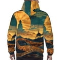 thumbnail image 7 of Kdxio Sunset Desert Journey Print Mens Casual Hooded Collar Drawstring Hoodies Pullover Sweatshirts Casual Long Sleeve Shirts-3X-Large, 7 of 7