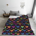 thumbnail image 5 of Honeii Rainbow Butterfly Print Fleece Blanket - Throw Blanket for Bed, Sofa, Couch, Camping, and Travel , Microplush Ultra Soft Warm Blanket-80"x60", 5 of 7