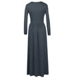 thumbnail image 4 of Rejlun Ladies Maxi Dresses Crew Neck Dress Solid Color Swing Sexy Holiday Dark Gray XL, 4 of 6