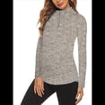 thumbnail image 3 of Sudadera Deportiva de Larga con Cremallera de 1/4 y Protección Solar UPF 50+ para Mujer, de Secado Rápido, para Hacer Ejercicio y Senderismo. Caqui XXL, 3 of 8