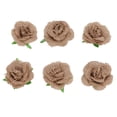 thumbnail image 2 of Rosas de arpillera, 6 piezas de flores de rosas de arpillera, flores artificiales, flores de arpillera, manualidades, compactas y ligeras, 2 of 12