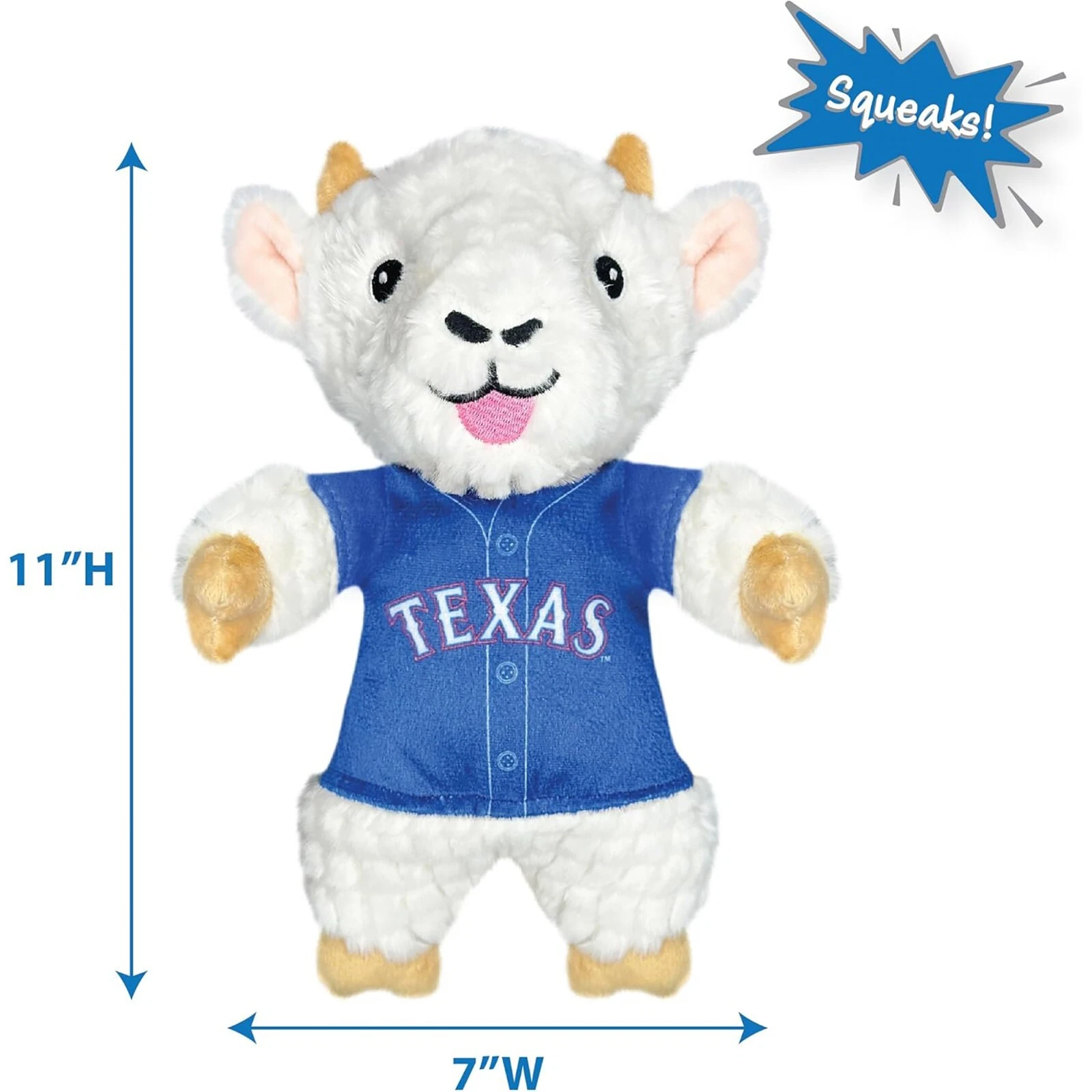 Pets First MLB Goat Plush Toy for Dogs & Cats Squeaky Dog Toy with Squeaker