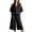 Black, variant on Women's 2 Piece Linen Blend Outfit Cold Shoulder Half Button Top and Elastic Waist Wide Leg Shorts Casual Summer Co Ord