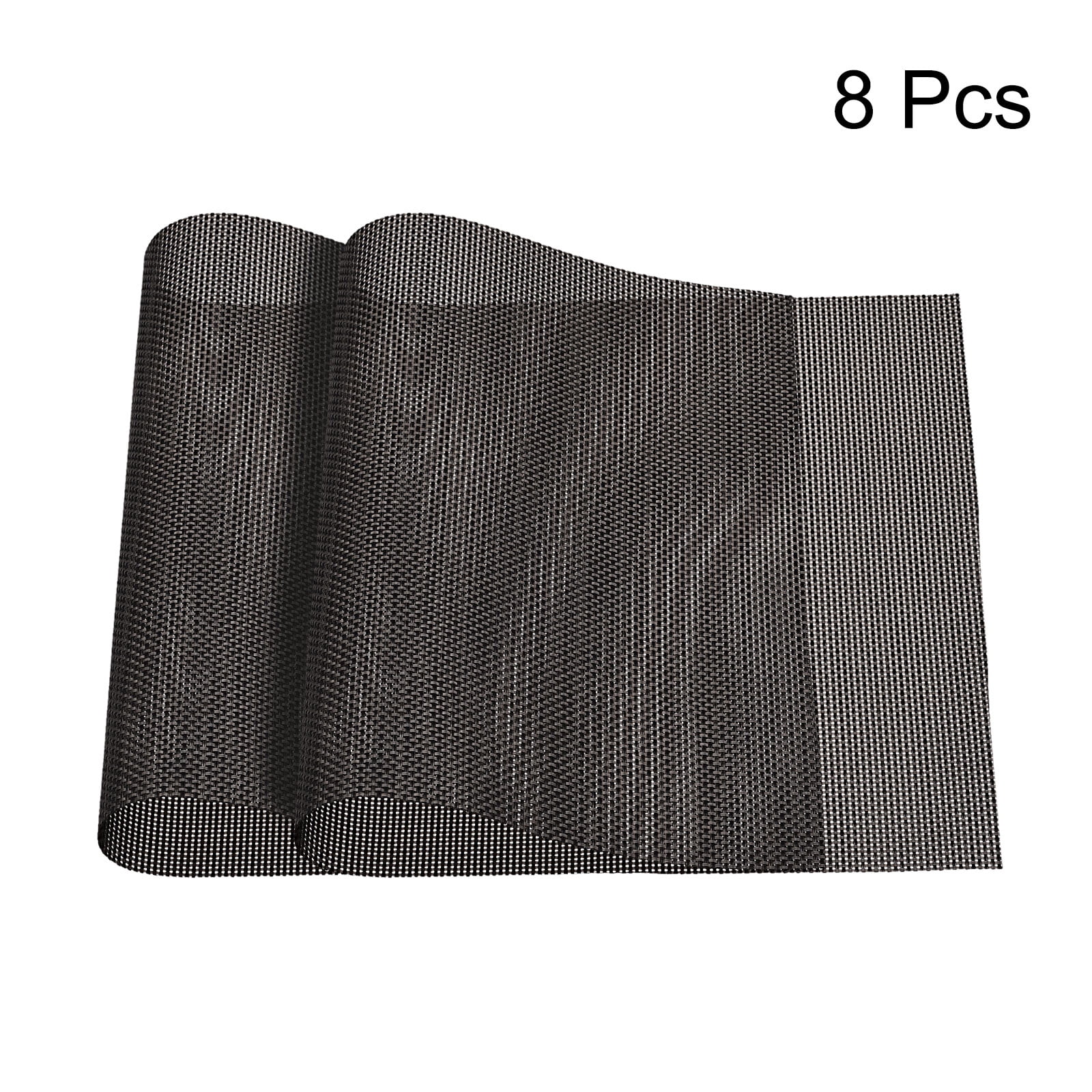 Unique Bargains Durable PVC Washable Woven Place Mat for Dining Tables and Home Use Brown