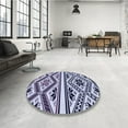 thumbnail image 4 of Ahgly Company Machine Washable Indoor Round Transitional Blue Area Rugs, 6' Round, 4 of 7