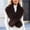 #0073-Coffee, variant on TaTaai Women's Faux Fur Shawl Collar, Artificial Fur Wrap Scarf for Warm Winter Holiday Evening Wear