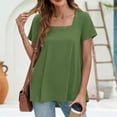 thumbnail image 4 of Fashion Shirts for Womens Summer Plus Size Casual Short Sleeve Loose T-Shirt Blouse, 4 of 4