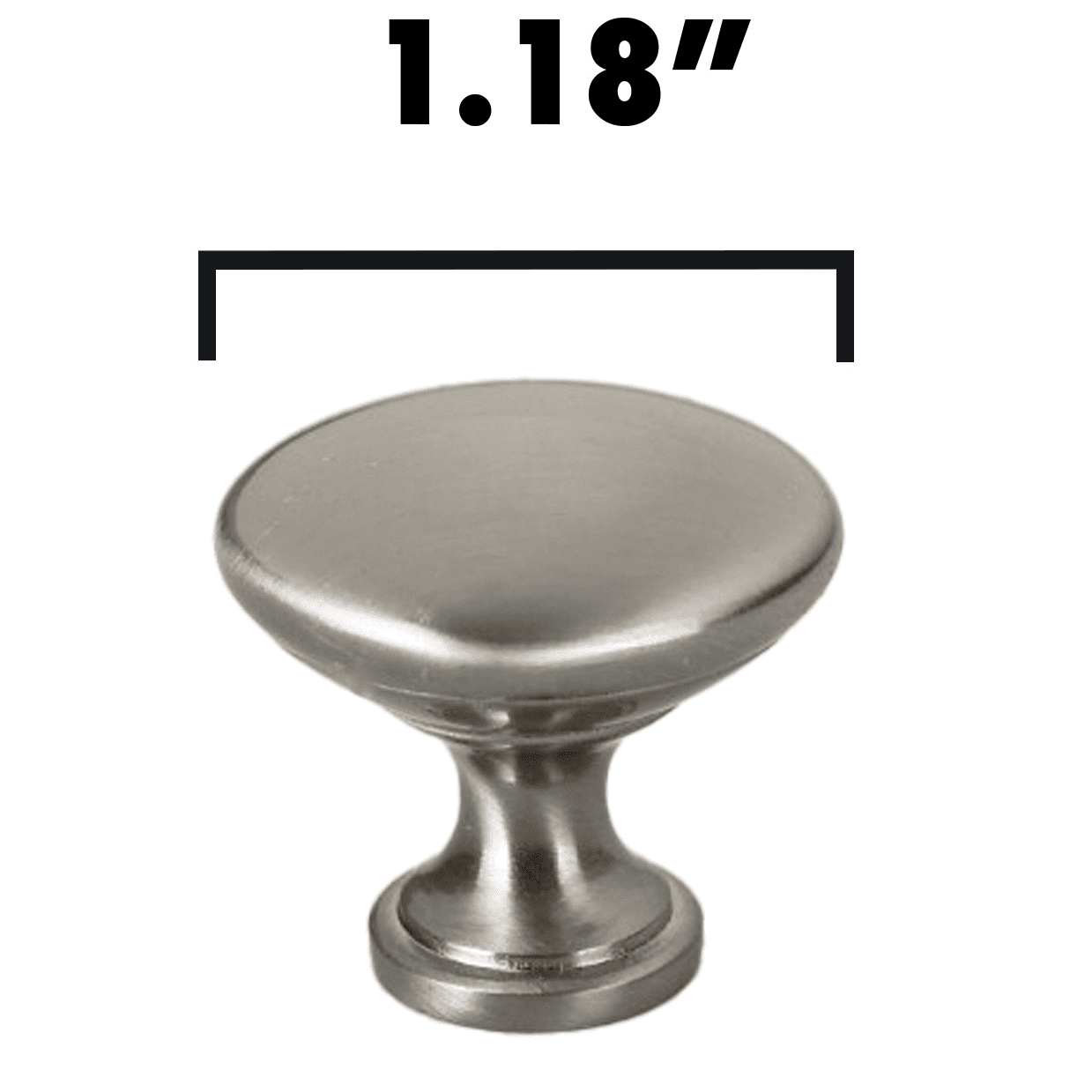 Würth Satin Nickel Round Mushroom Knob, 20 Pack