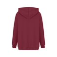 thumbnail image 4 of YDDIAN Plain Hoodies for Women Lightweight Drawstring Oversized Fleece Sweatshirts Crew Neck Fall Basic Long Sleeve Tops Sweaters with Pockets Wine XXL, 4 of 5