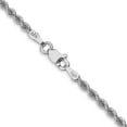 thumbnail image 3 of 14K White Gold Rope Chain Necklace 18 inch 2.5 mm Regular with Lobster Clasp, 3 of 4