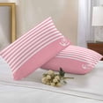 thumbnail image 2 of Vintage Anchor Texture Outdoor Pillow Covers Set of 2 Pink Stripes Geometric Classic Waterproof Throw Pillow Case Decorative Square Cushion Cover for Patio Couch Garden Balcony, 20"x12", 2 of 9