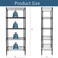 Storage Metal Utility Shelves, 5Tier 24" Steel Garage Storage Wire