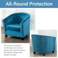 thumbnail image 4 of Velvet Tub Chair Cover for Round Armchairs, Stretch Tub Sofa Slipcover 2-Piece with Cushion Cover, Removable Washable Round Barrel Chair Covers Club Chair Armchair, Blue, 4 of 5