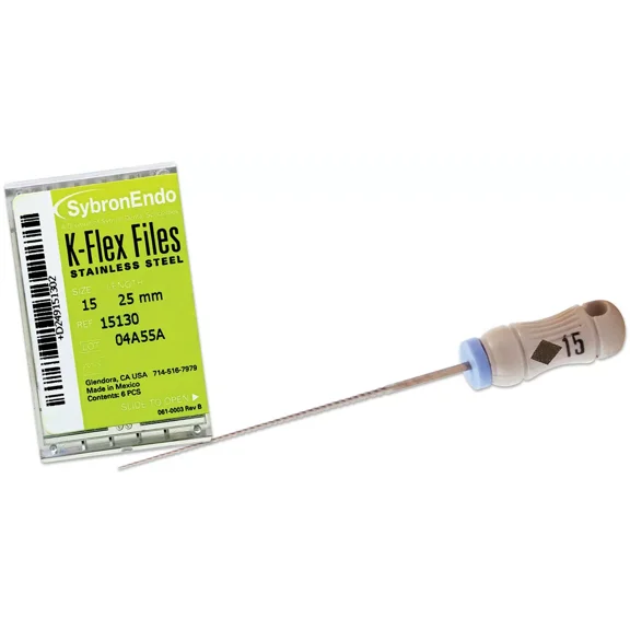 Kerr Sybron Endo Dental 25mm Stainless Steel K-FLEX file 6-file per box all size
