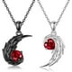 thumbnail image 2 of Collar con Colgante de Corazón de Ángel y Diablo de Diamantes para San Valentín., 2 of 6